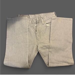 Light Gray Button-Fly Jeans